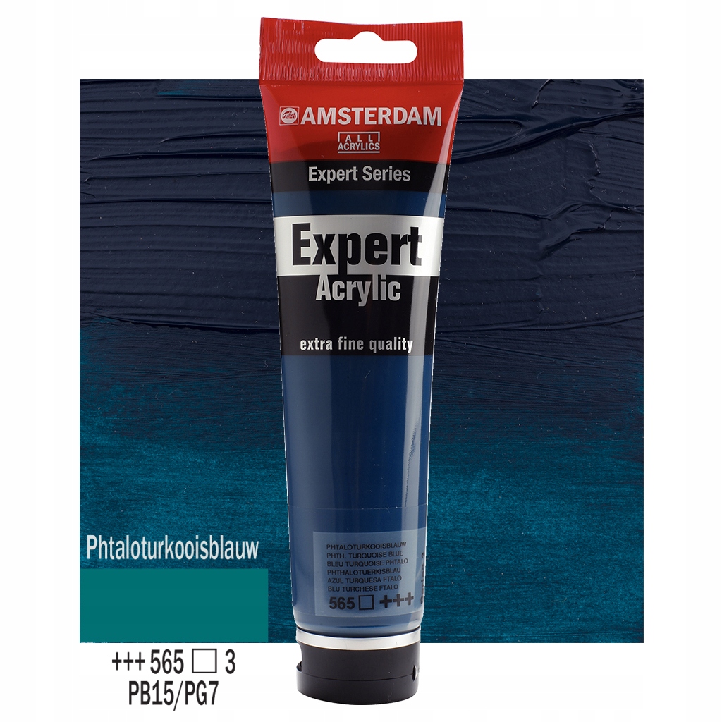 Talens Amsterdam Expert Farba Akrylowa 150 ml Phthalo Turquoise Blue 565 – Idealna dla Młodych Artystów