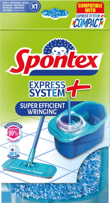 NAKŁADKA EXPRESS SYSTEM + NEW (PŁASKA, MICROFIBRA NIEBIESKA) – Innowacyjne rozwiązanie do sprzątania