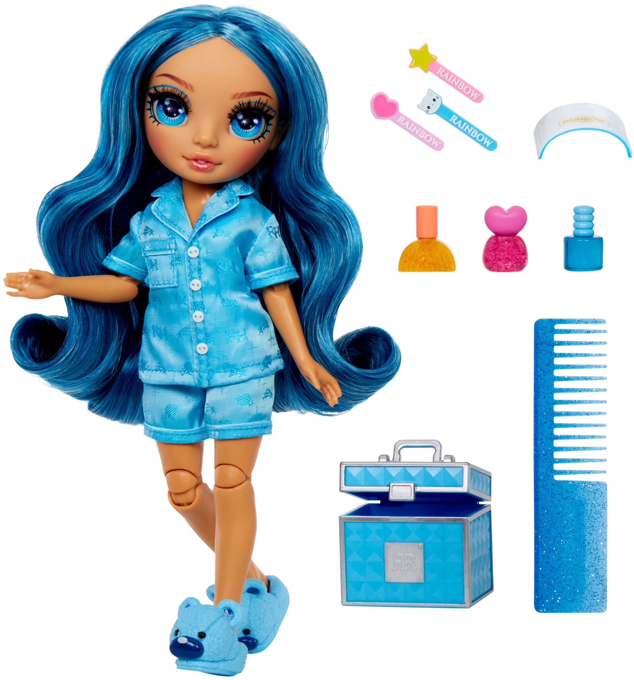 Rainbow High Junior High PJ Party - Skyler (Niebieska) – Lalka modowa dla dzieci
