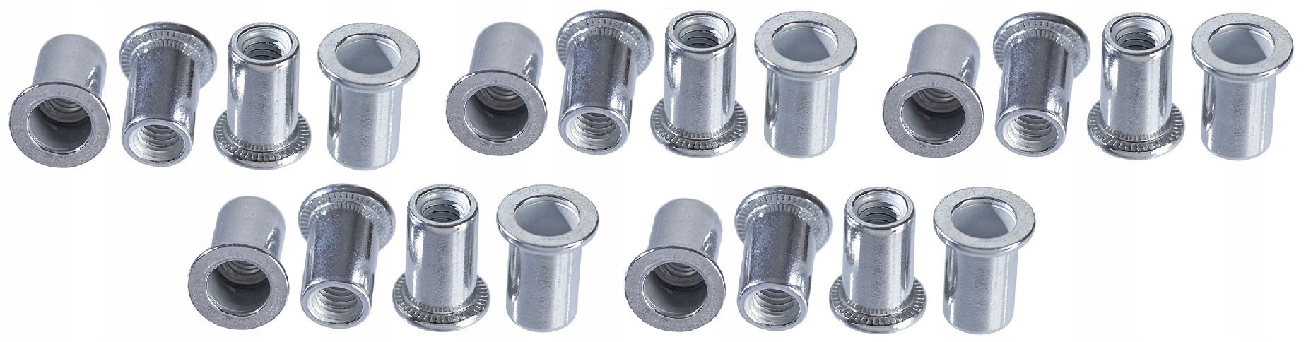 Zestaw 20 sztuk nitonakrętek aluminiowych