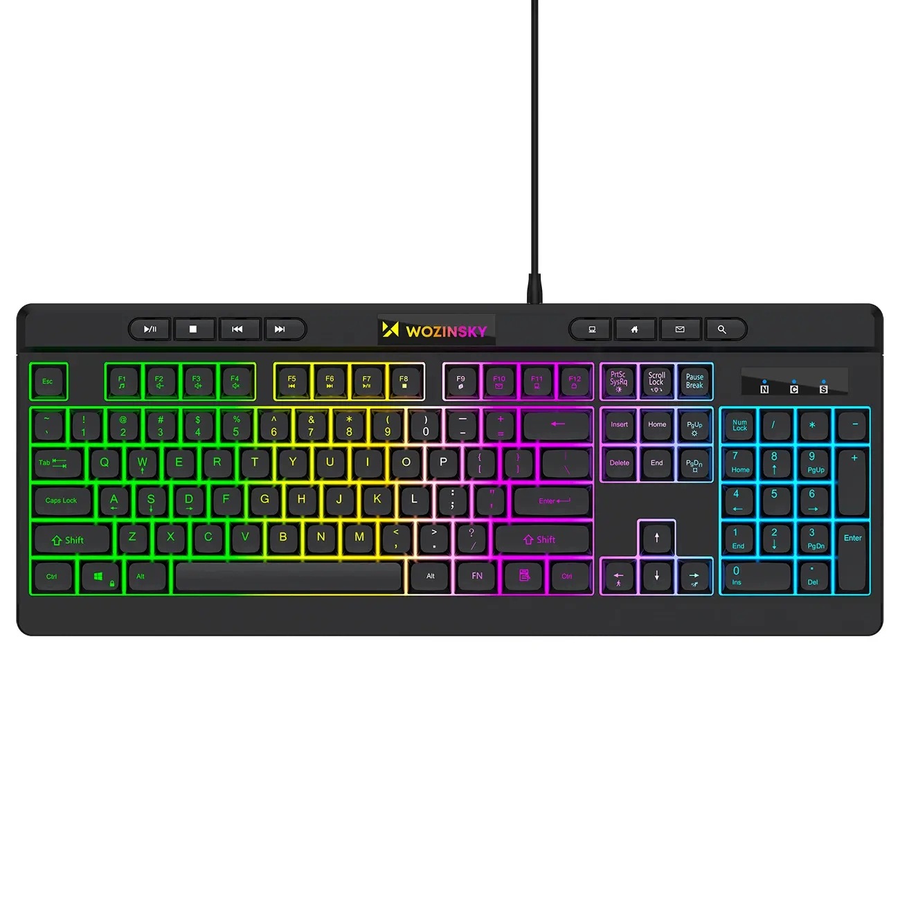Przewodowa klawiatura gamingowa Wozinsky WKG-1044 z podświetleniem RGB – idealna dla graczy