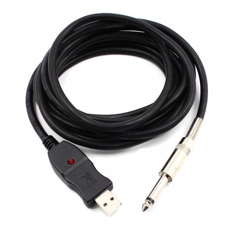 Kabel ŚwiatKabli Interfejs gitary JACK 6,3 mm - USB 2.0 A 3 m – Idealne połączenie dla muzyków