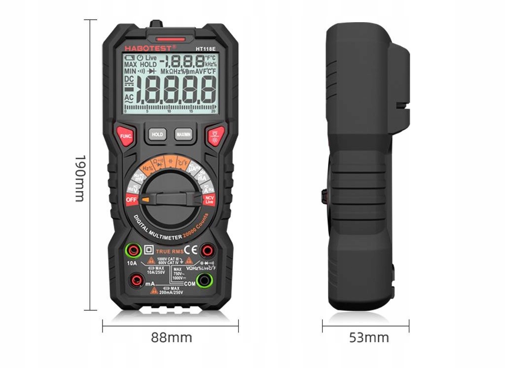 Wbudowana latarka LED – Ułatwienie pomiarów w ciemnych miejscach