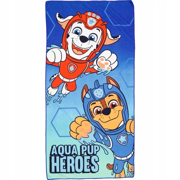 Ręcznik plażowy kąpielowy dla dzieci PSI PATROL AQUA PATROL 120 x 60 cm – Idealny na wakacje