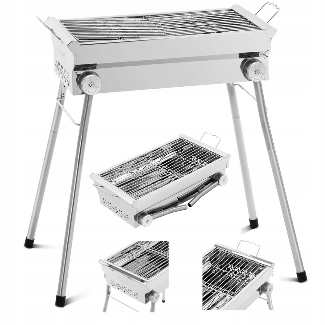 Grill węglowy składany z rusztem 43 x 25 cm – Idealny do grillowania w plenerze