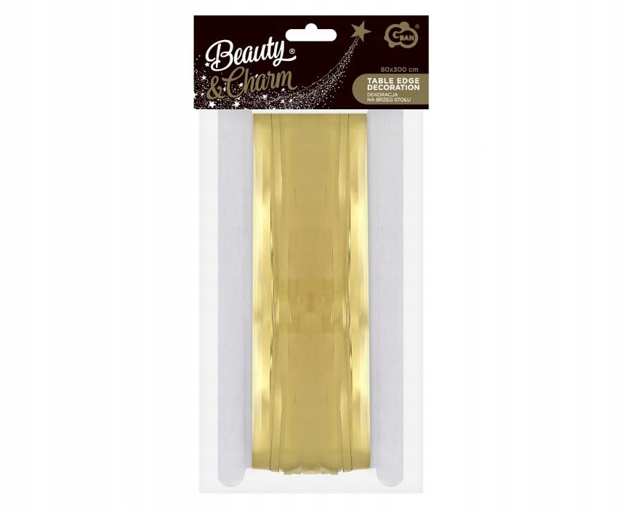 Dekoracja na brzeg stołu 'Frędzle', jasnozłota, GoDan, 80 x 300 cm – Idealny element na każdą okazję