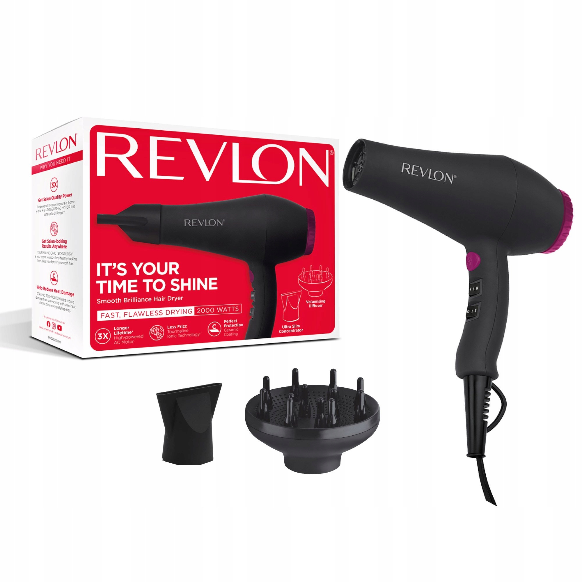 Suszarka do włosów Revlon Perfect Heat Smooth Brilliance RVDR5251E1 – Idealne narzędzie do stylizacji