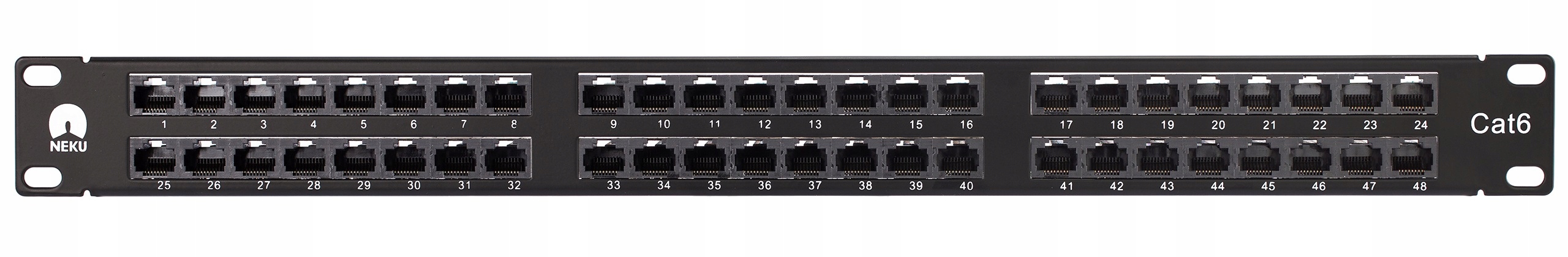 Patchpanel kat.6 19cali 48p UTP z półką 1U NEKU – Idealne rozwiązanie dla Twojej sieci