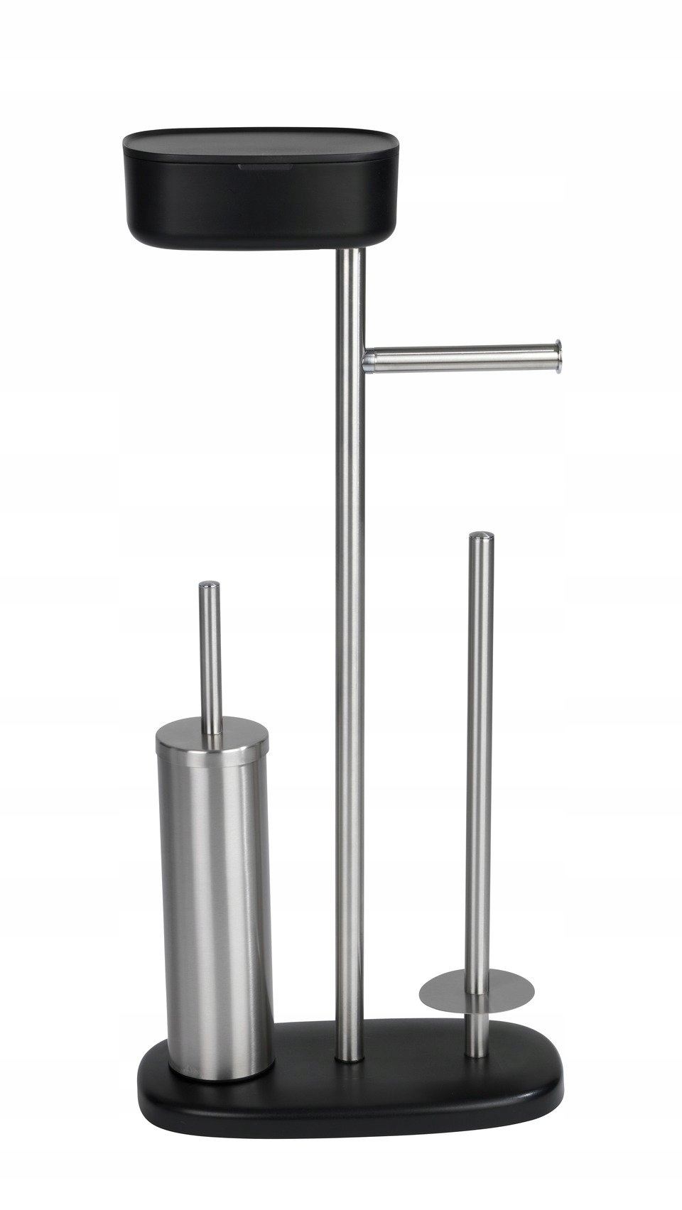 Wenko Stojak na papier i szczotkę WC z półką i koszem RIVAZZA – Nowoczesne akcesorium do łazienki