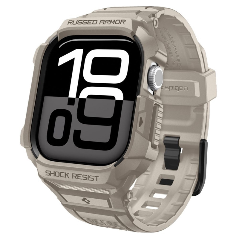 SPIGEN RUGGED ARMOR "PRO" V2 do Apple Watch 10 / 11 (46 mm) DUNE BEIGE – Ochrona i styl w jednym