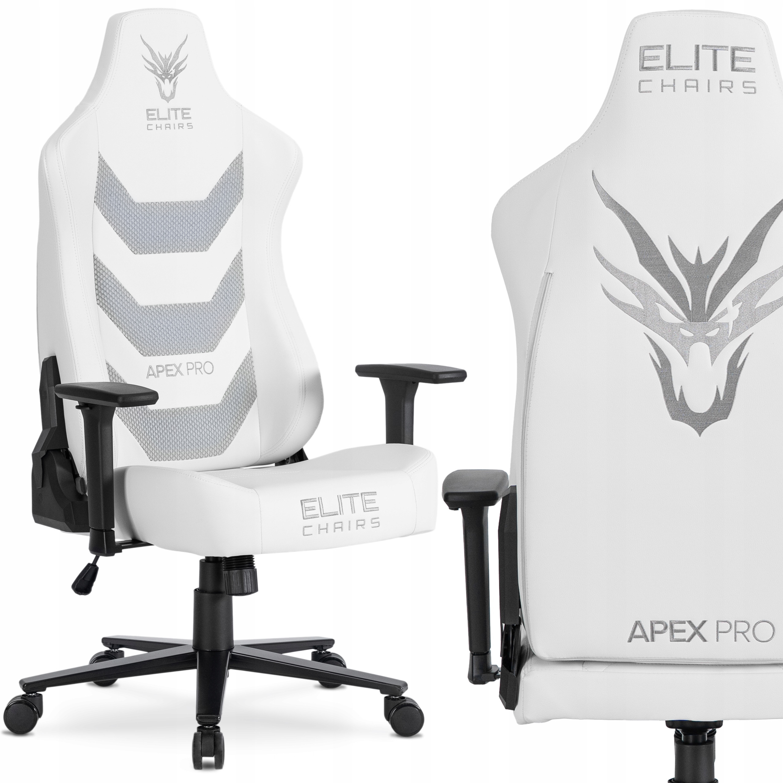 Fotel Gamingowy Obrotowy Ergonomiczny Biurowy Krzesło Dragon APEX Biały – Komfort i styl w jednym