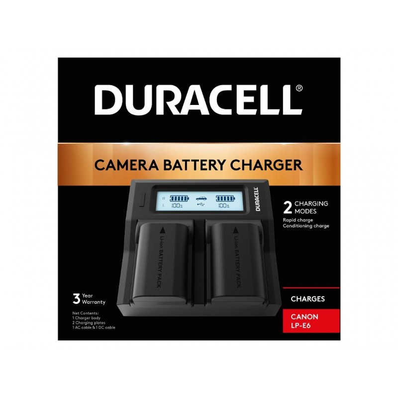 Ładowarka do aparatu Duracell Dual Charger for DR9943/LP-E6 – Wydajne ładowanie dla Twojego aparatu