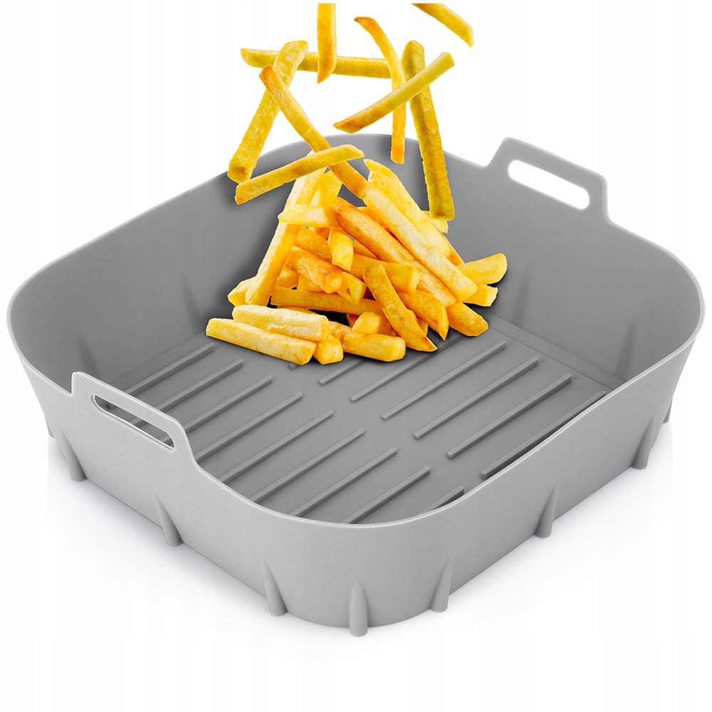 Wkład do Frytkownicy Air Fryer VILDE Silikon Szary Kwadrat 22 x 22 cm – Idealne rozwiązanie do zdrowego gotowania