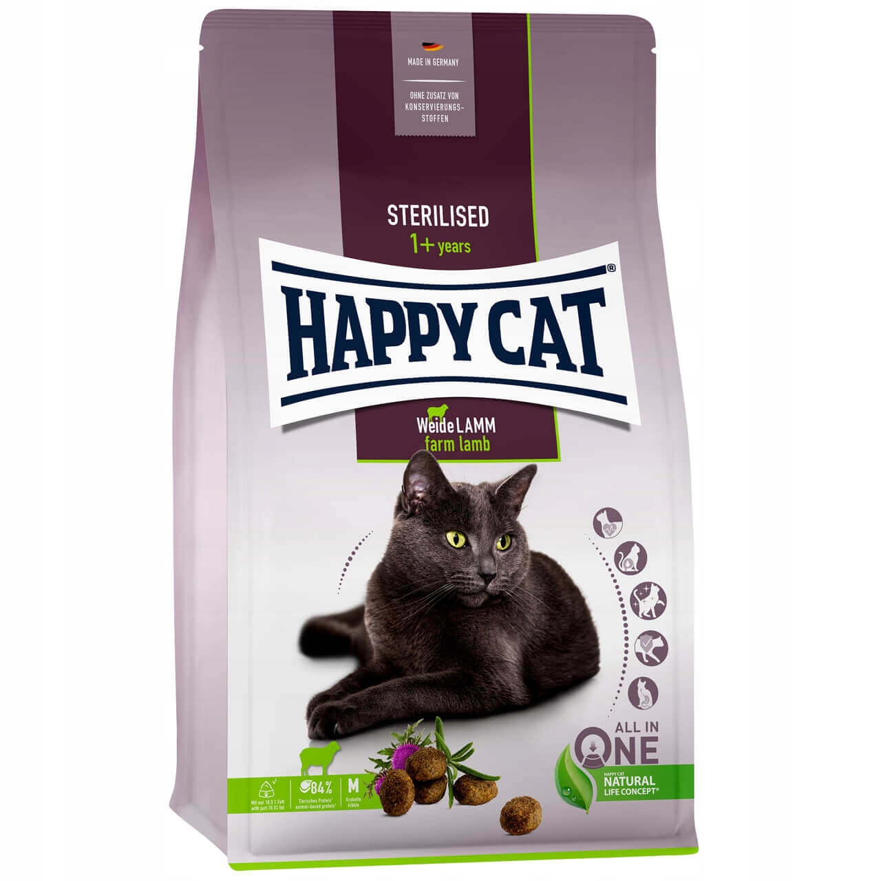 Happy Cat Sterilised – Sucha karma dla kotów po sterylizacji z jagnięciną 4 kg