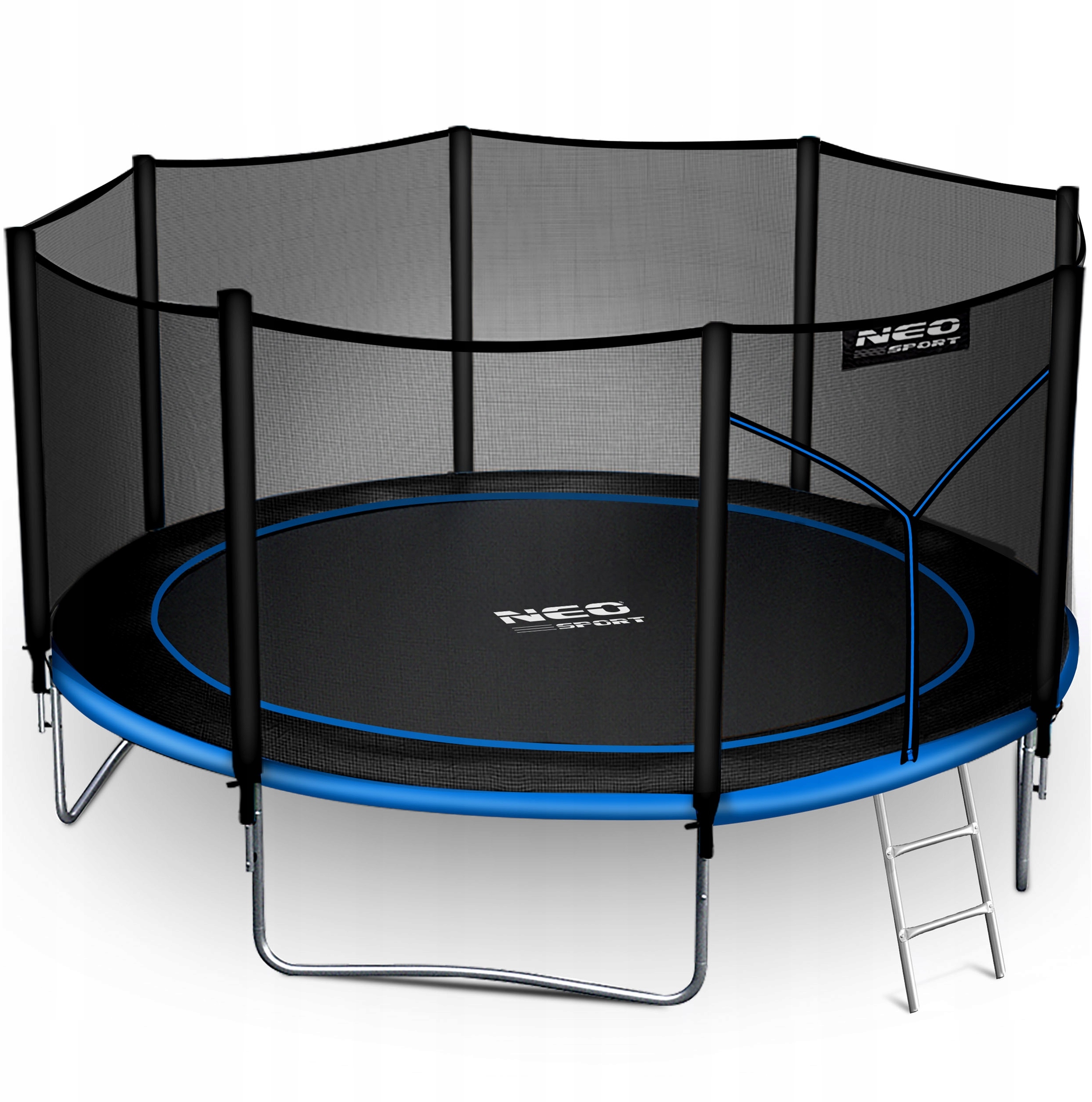 Zestaw zawiera: trampolina, siatka zabezpieczająca i drabinka