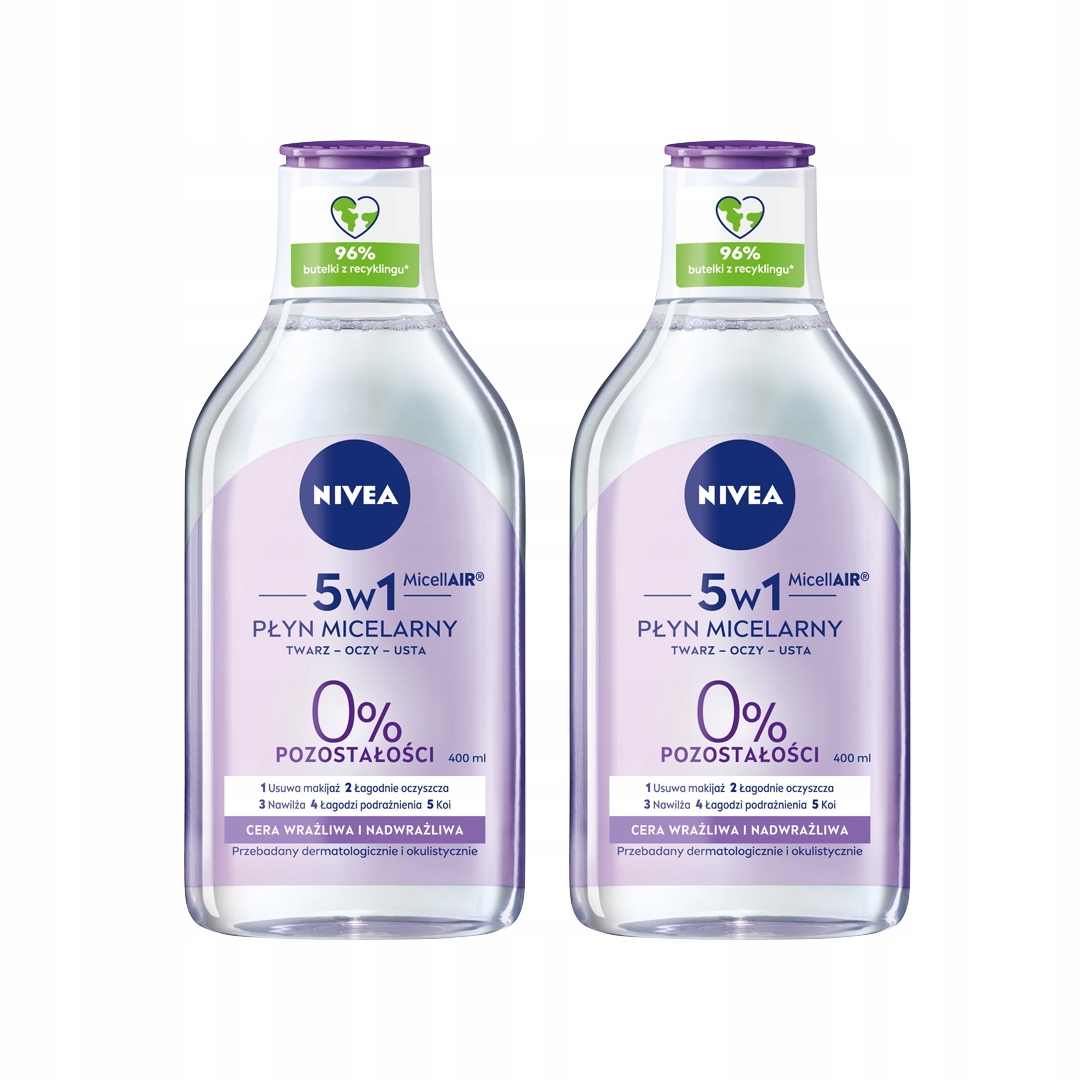 Płyn micelarny do twarzy NIVEA cera wrażliwa 800ml – Delikatne oczyszczanie dla wrażliwej skóry