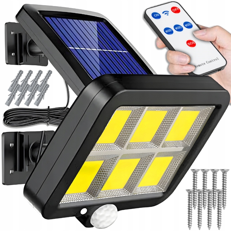 Lampa Solarna LED Czujnik Ruchu Zmierzchu Zewnętrzna Halogen Ogrodowa z Pilotem – Oświetlenie, które działa dla Ciebie