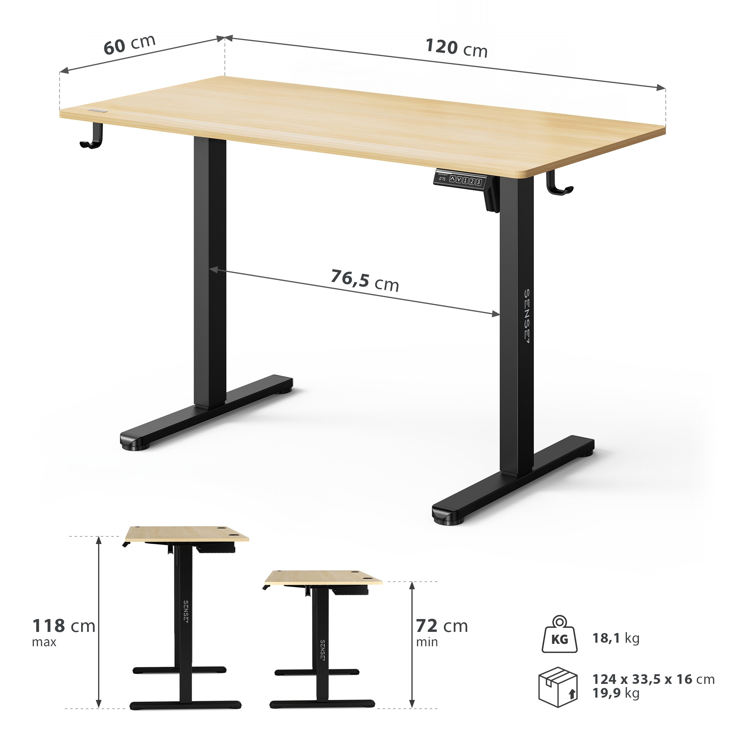 Biurko elektryczne Sense7 Nojo Light