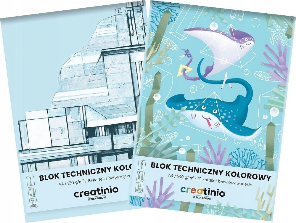 Blok techniczny kolorowy A4/10K Creatinio – Idealny wybór dla małych artystów