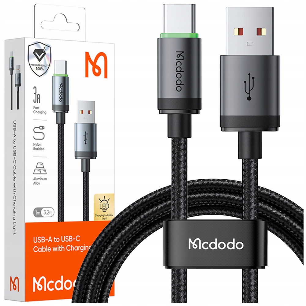 MCDODO KABEL USB-C SZYBKIE ŁADOWANIE DO SAMSUNG XIAOMI USB TYP C QC 4.0 3M – Niezawodna jakość i szybkość