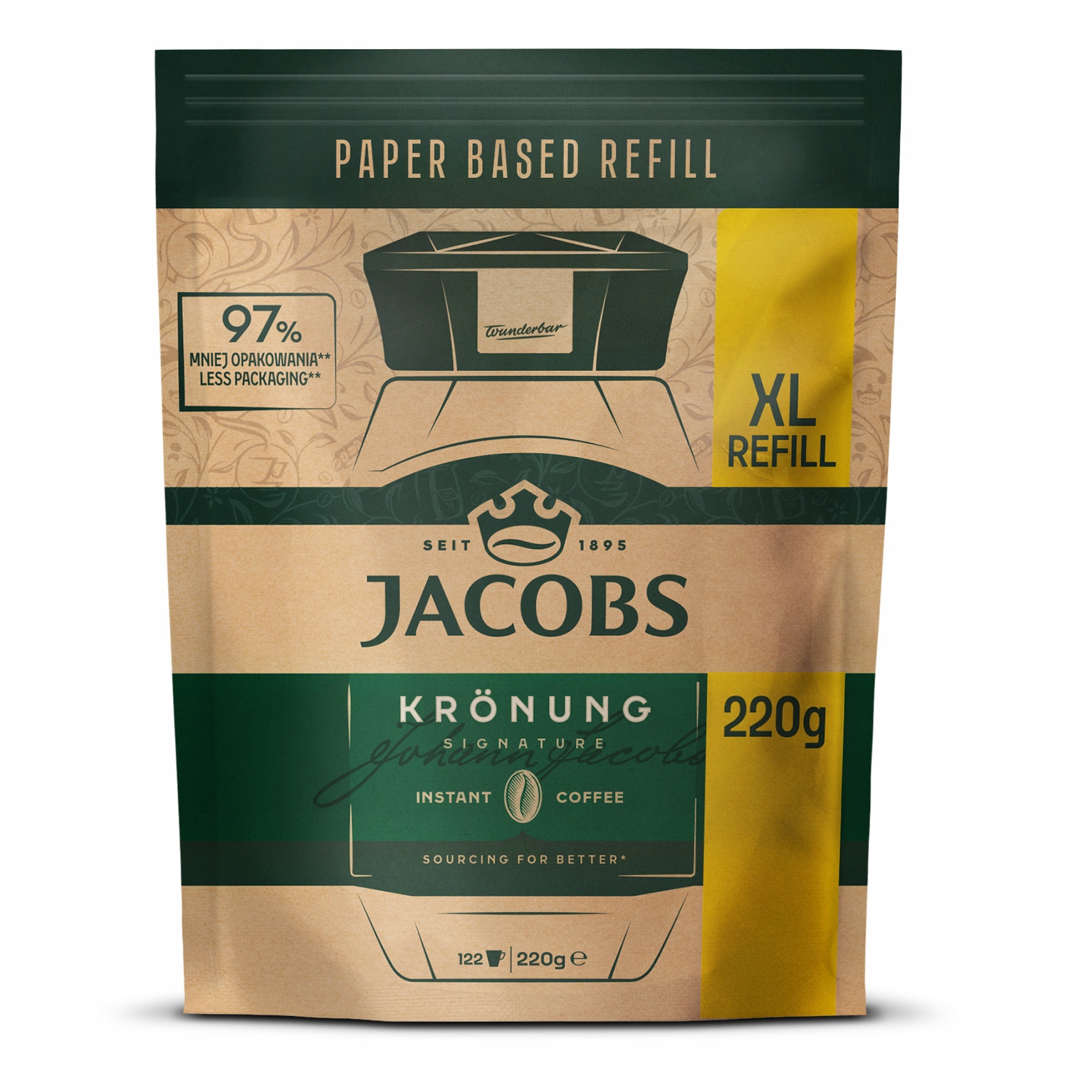 Kawa rozpuszczalna Jacobs Krönung XL 220 g – Bogaty aromat w każdej filiżance