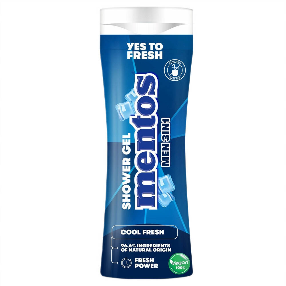 MENTOS Men Żel pod prysznic i szampon 2w1 Cool Fresh – Twoja codzienna dawka świeżości