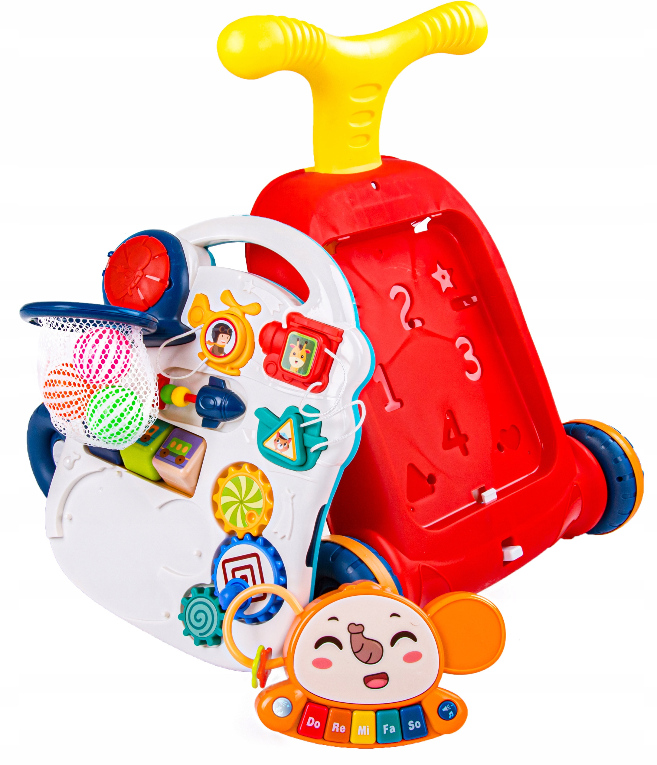 Wielofunkcyjna zabawa: Pchacz i Stolik Edukacyjny w jednym