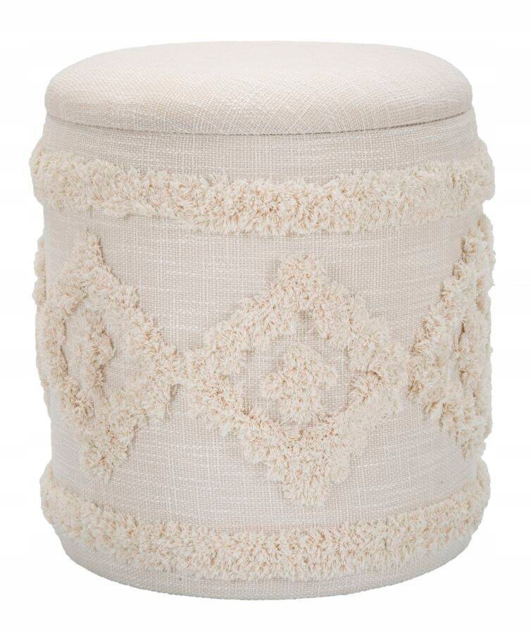 Taboret ze schowkiem, okrągły, Ø 35 cm – Elegancja i funkcjonalność w Twoim domu