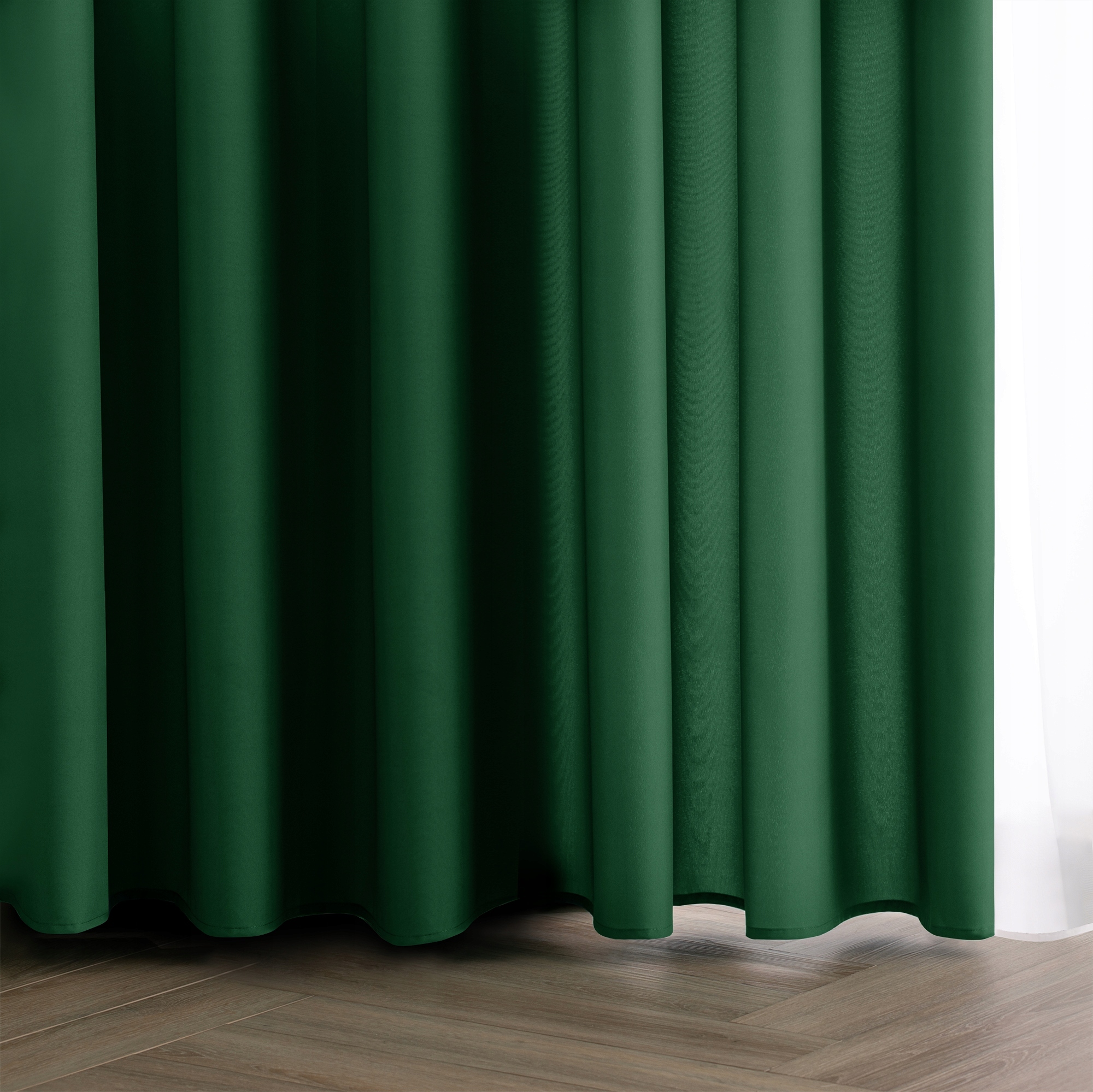Zasłona do salonu CARLI na przelotkach gładka 200x270 zielona* – Elegancja i komfort w Twoim wnętrzu