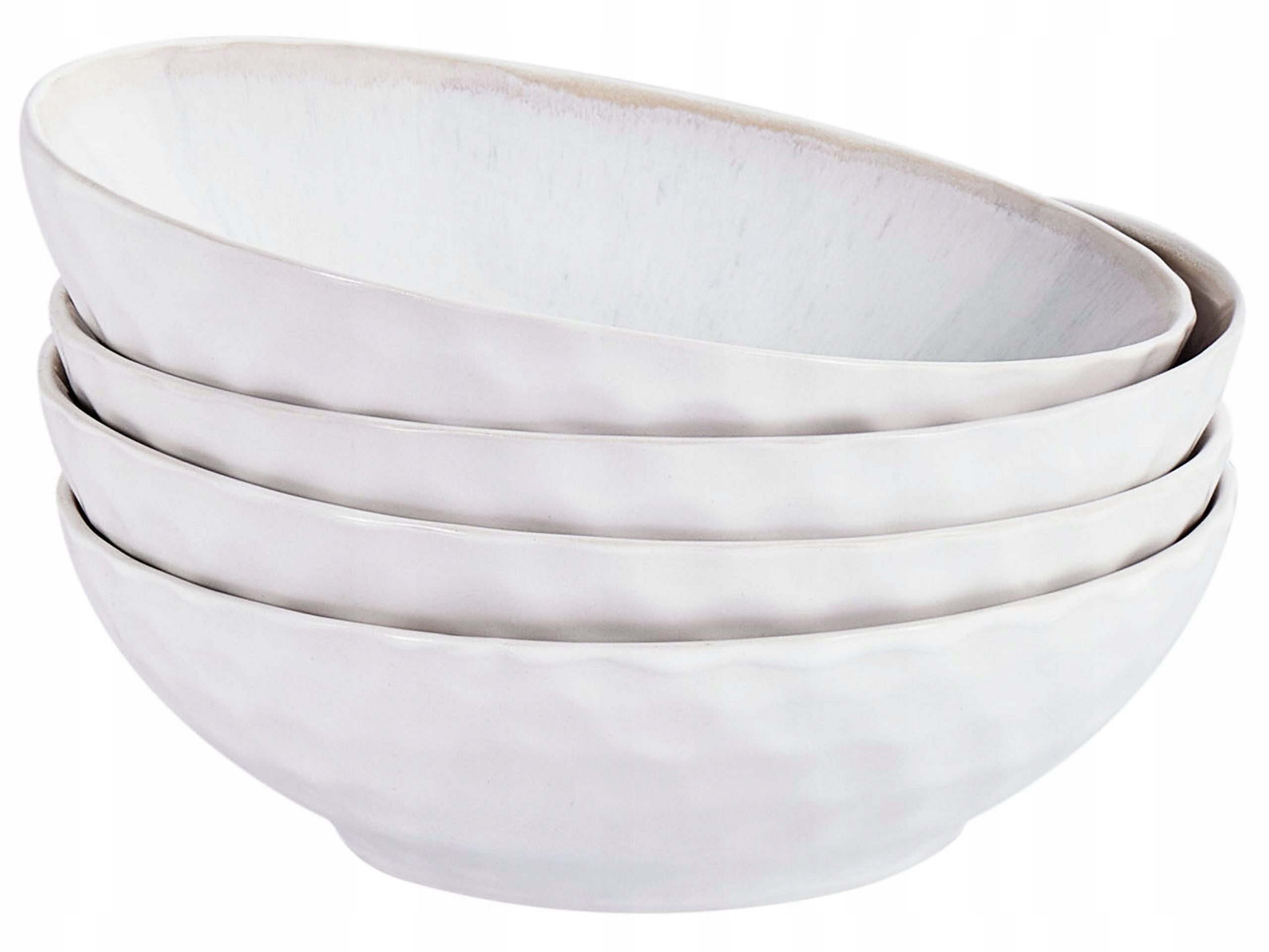 Zestaw 4 głębokich talerzy SESAME Kamionka Jasnoszary – Elegancja w Twojej jadalni