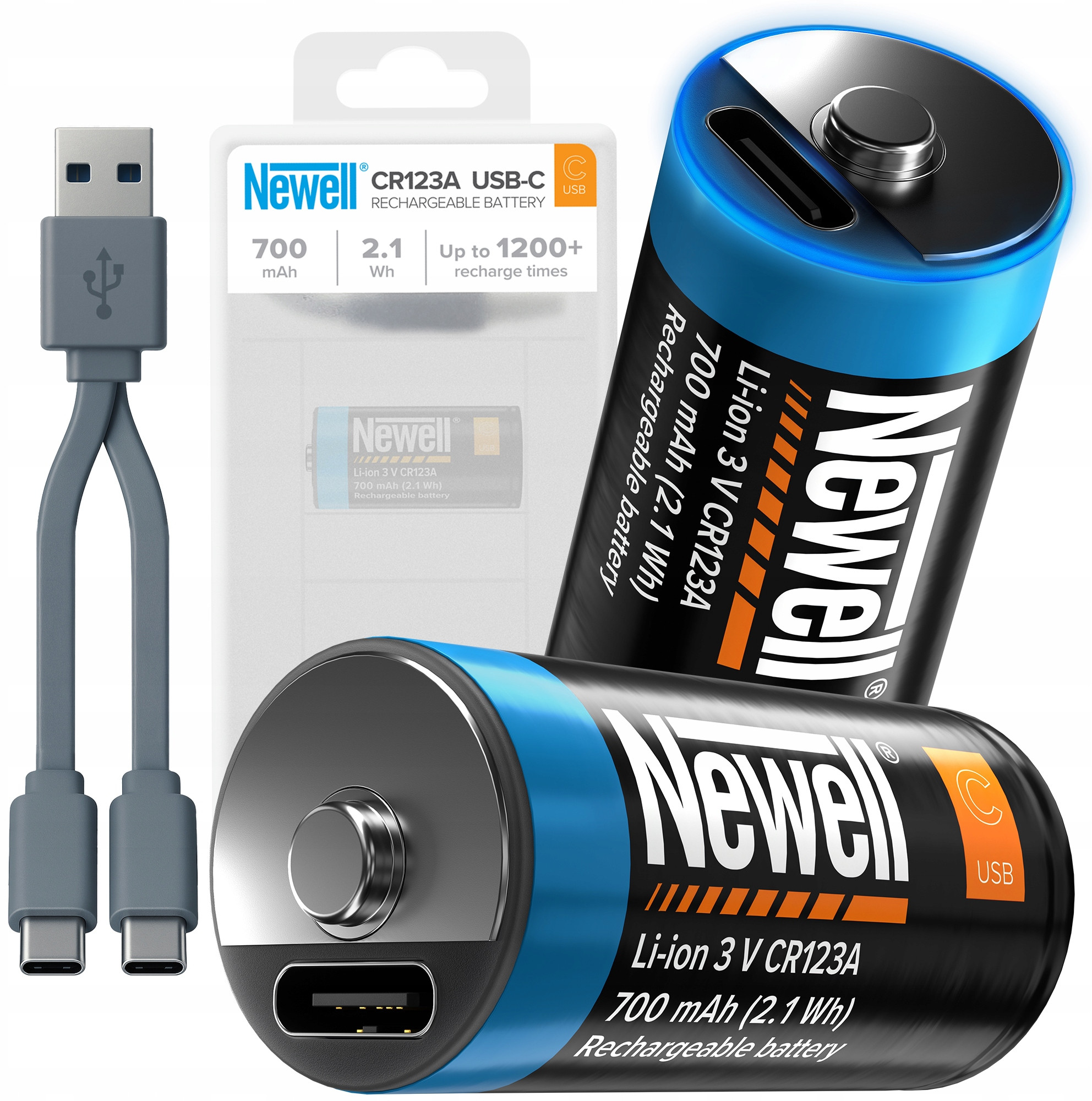 NEWELL NL4206 Akumulator CR123A USB-C 700 mAh – Niezawodne zasilanie dla Twoich urządzeń