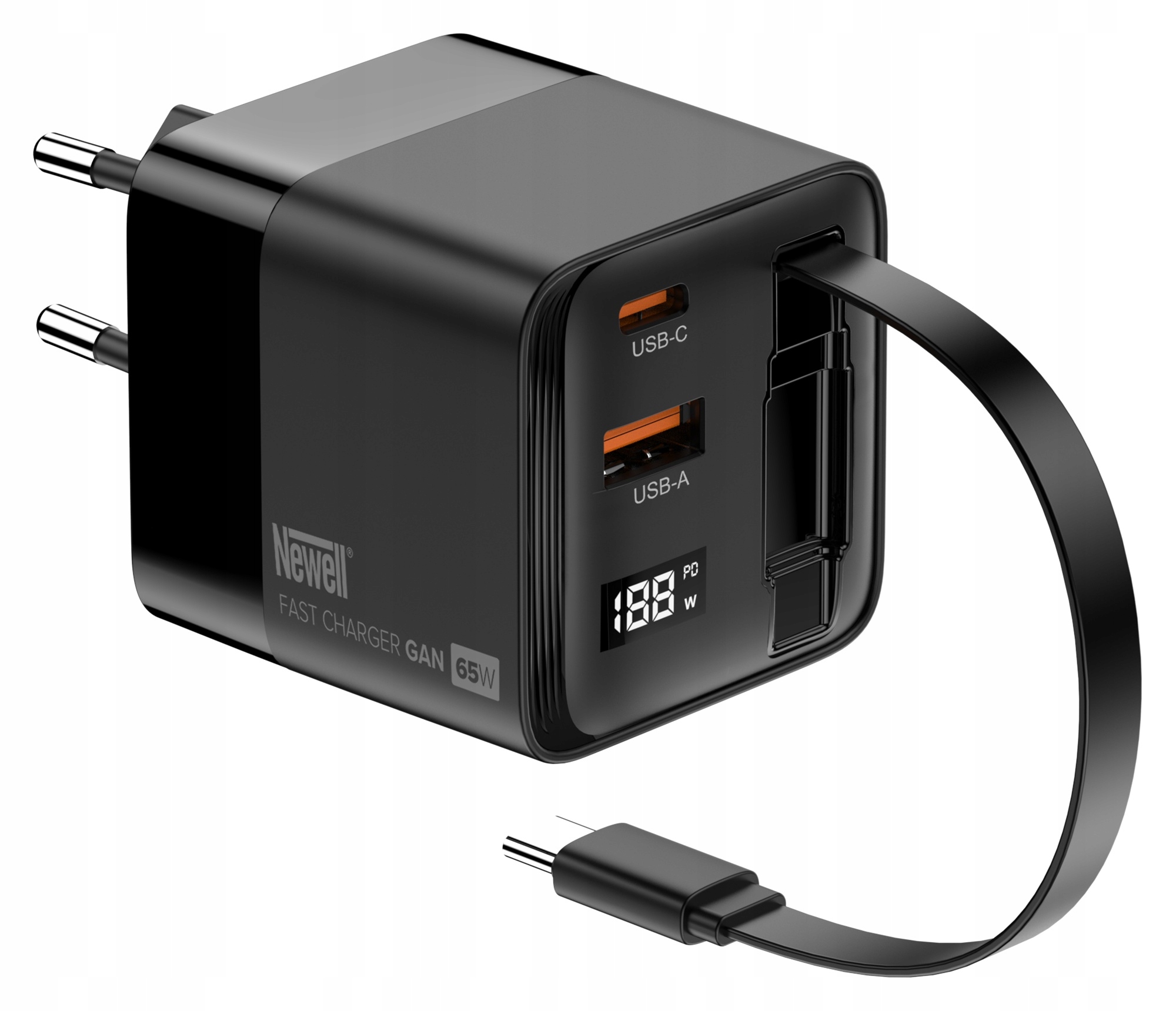 Ładowarka sieciowa Newell GaN 65 W LCD - EU – Wydajność i wszechstronność w jednym