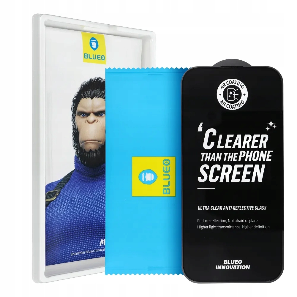 Szkło Hartowane 5D Mr. Monkey Glass - Apple iPhone 17 Pro Max czarny (Strong Premium AR) – Ochrona Twojego ekranu