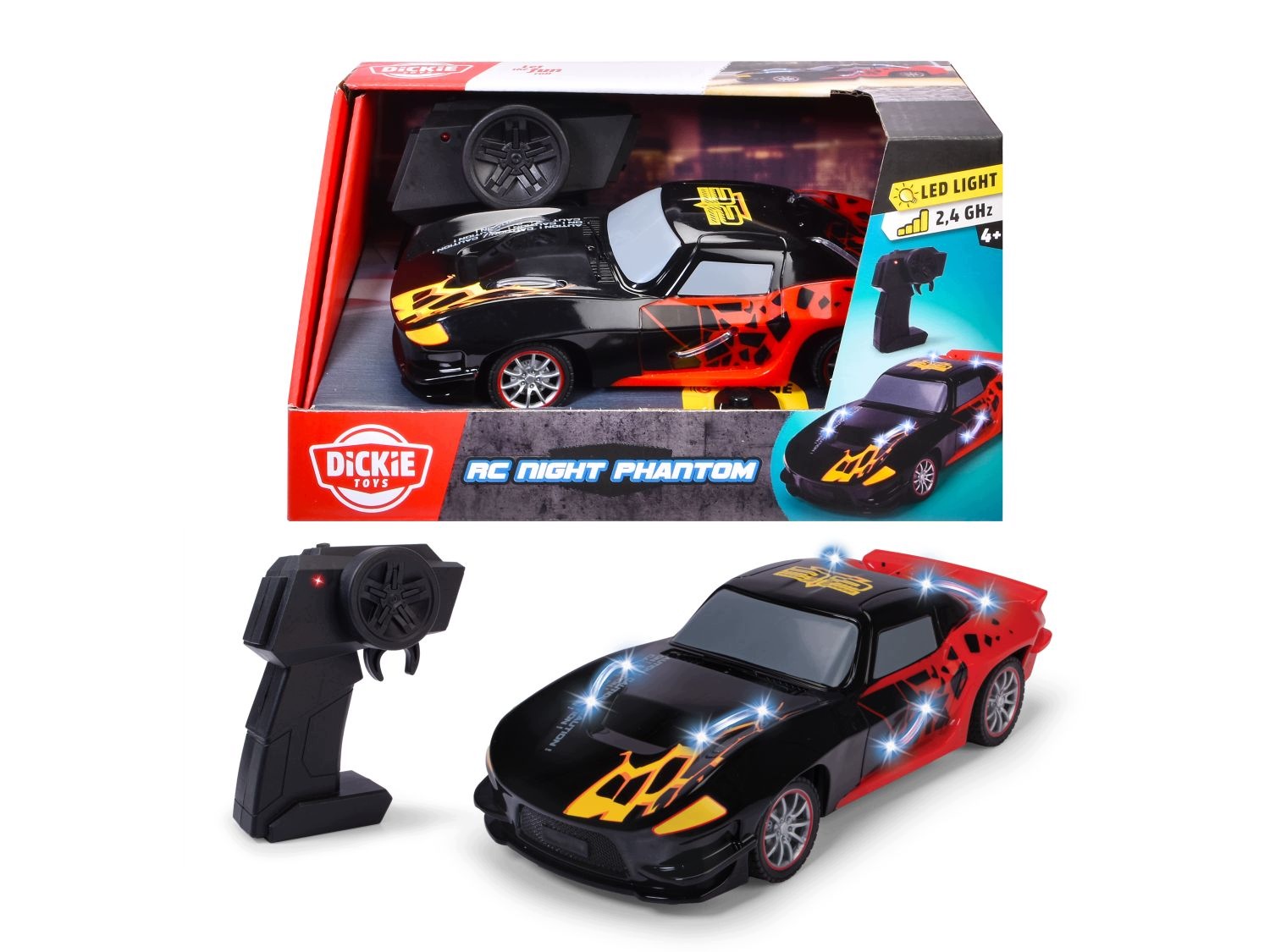 Dickie RC Night Phantom 20 cm – Zdalnie sterowany samochód dla małych kierowców