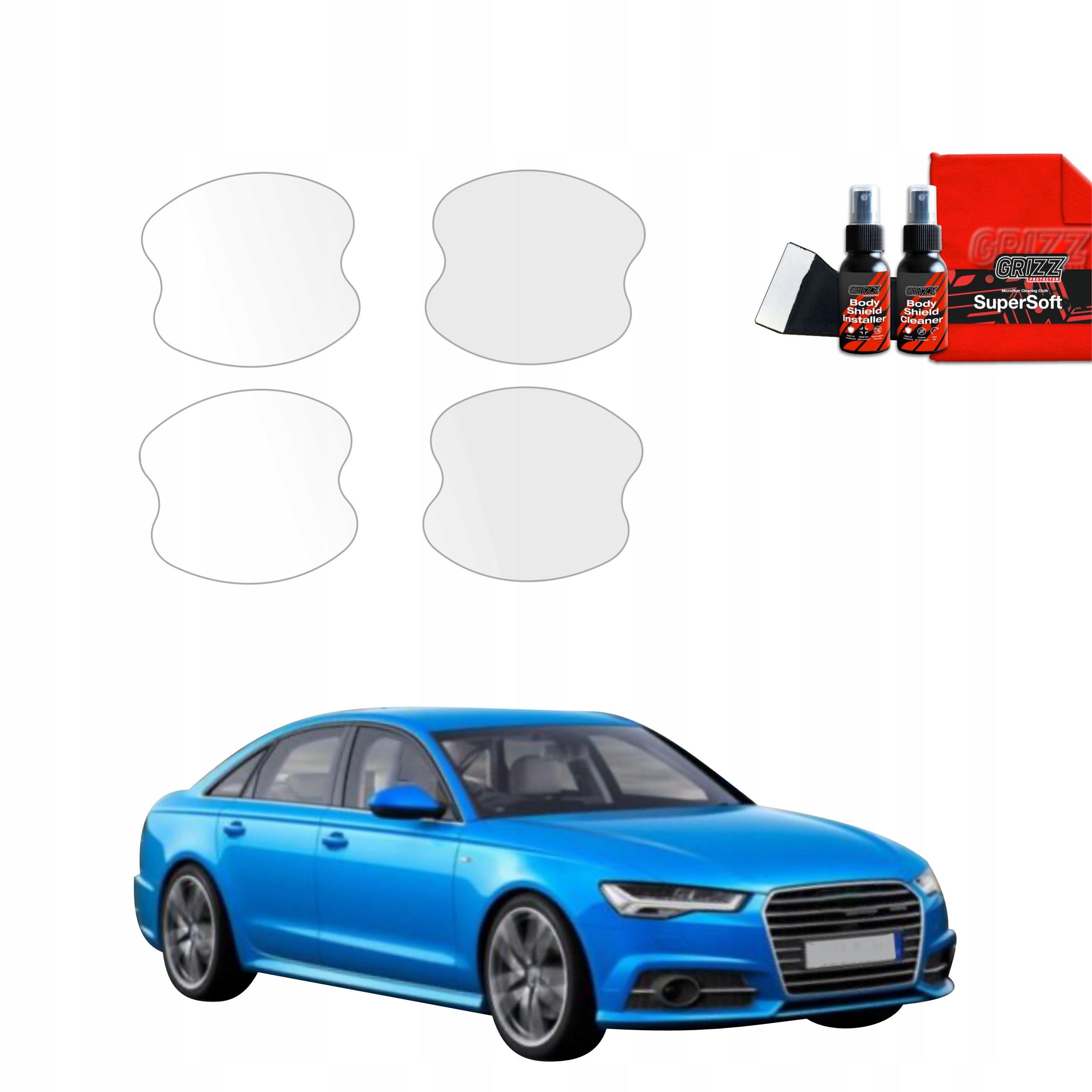 Folia ochronna pod klamki GrizzGlass BodyShield do Audi A6 C7 Sedan Facelifting (2014-2018) – Idealna ochrona dla Twojego samochodu