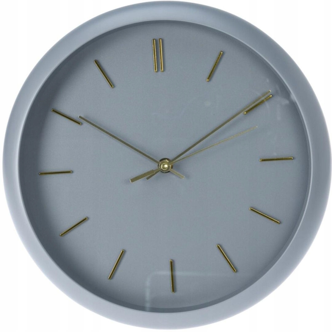 ZEGAR ŚCIENNY PP 30x4,5CM SZARY – Elegancka dekoracja do każdego wnętrza