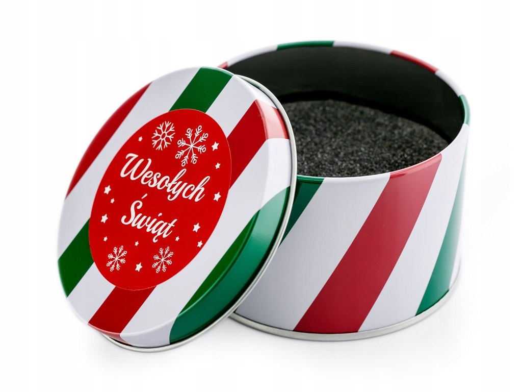 Metalowe wykonanie z napisem 'Wesołych Świąt'