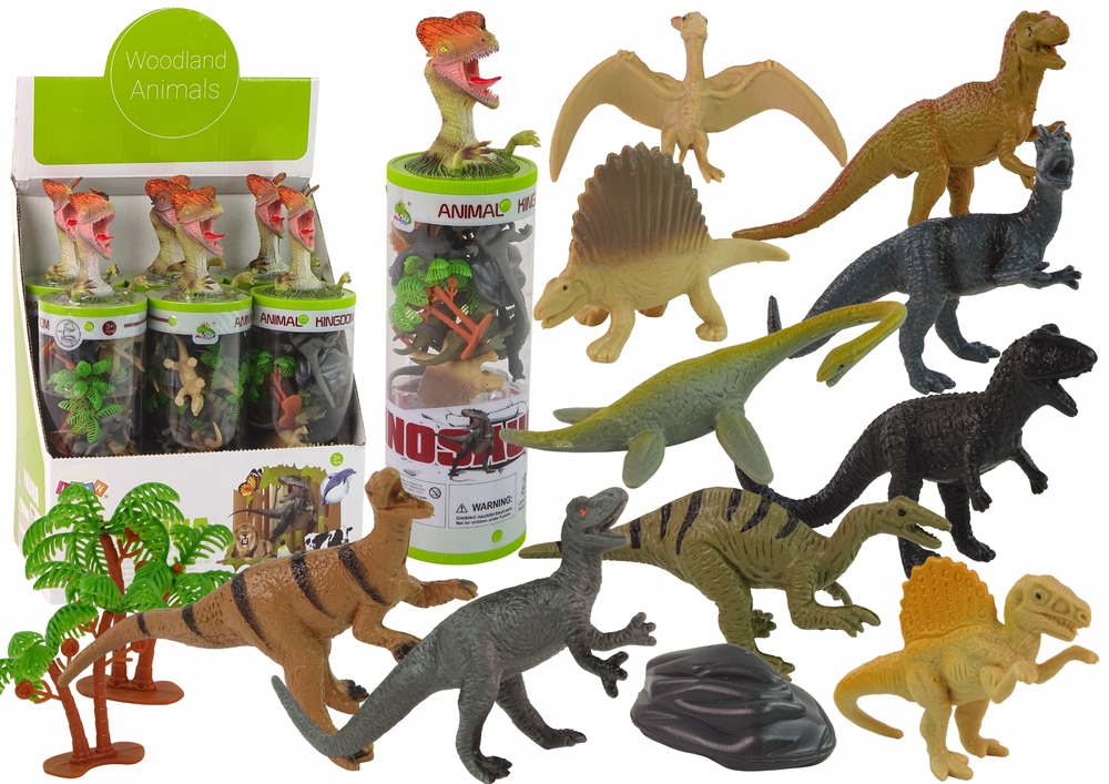 Zestaw Figurek Dinozaury w Tubie Park Akcesoria – 12 El. – Idealny dla małych odkrywców