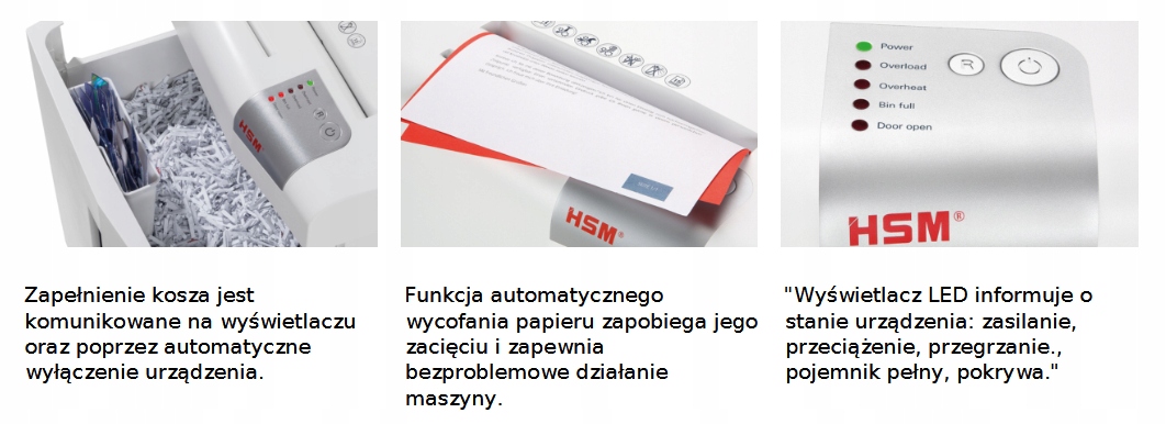 Kontrola poziomu napełnienia kosza dzięki okienku inspekcyjnemu