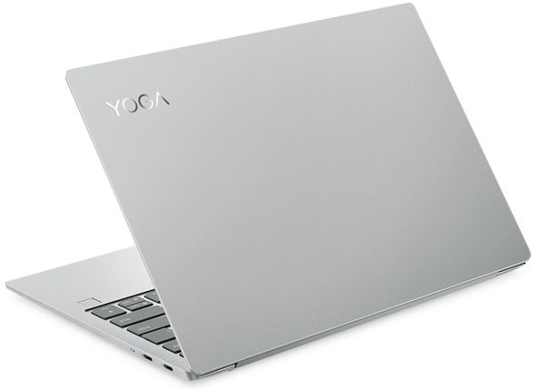 Shot from above the Yoga S730, with top slightly opened to show the keyboard