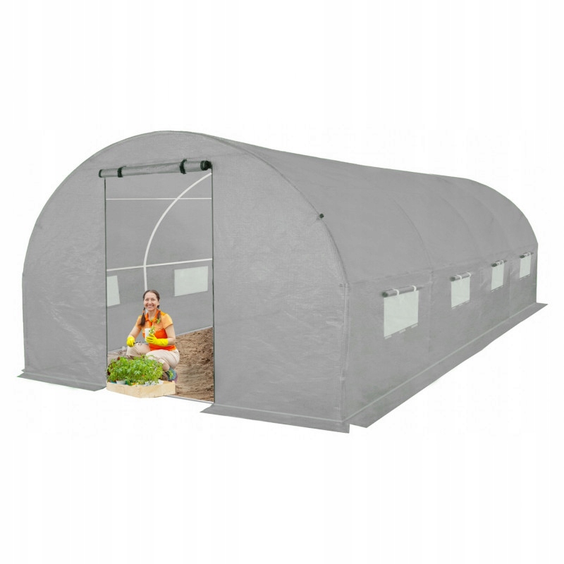 Tunel foliowy szklarnia 2x4,5m Szary – Idealne warunki dla Twoich roślin