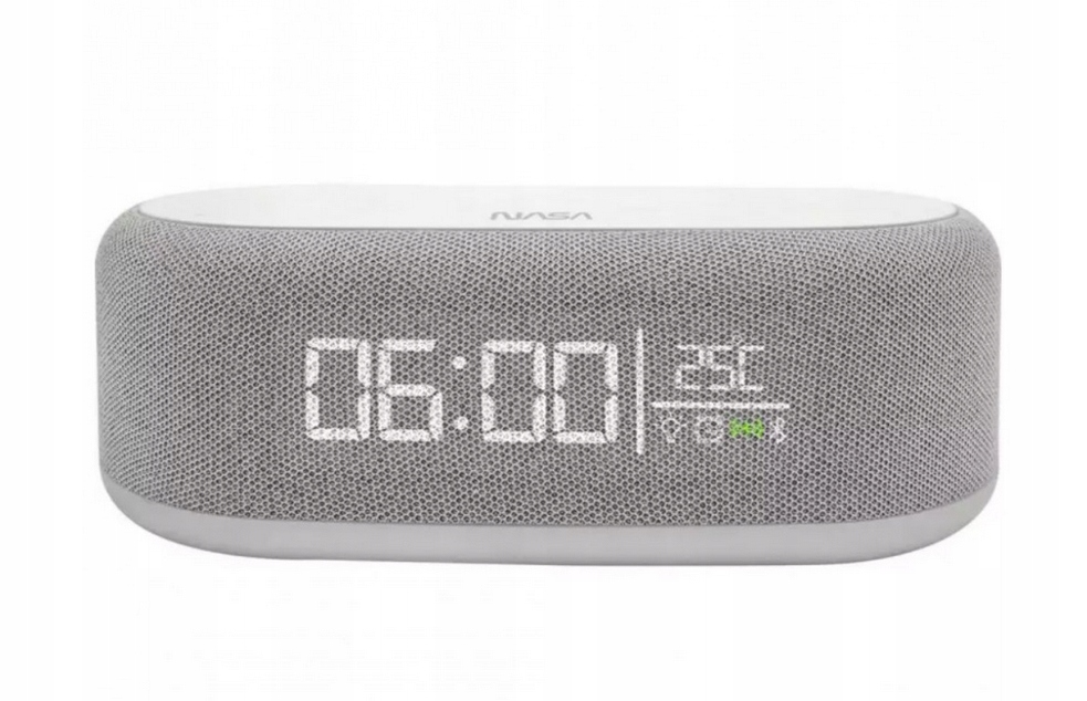 Głośnik Bluetooth Zegar Ładowarka Indukcyjna Qi Lampa Led Alarm Nasa SPC400 – Nowoczesne urządzenie 3w1