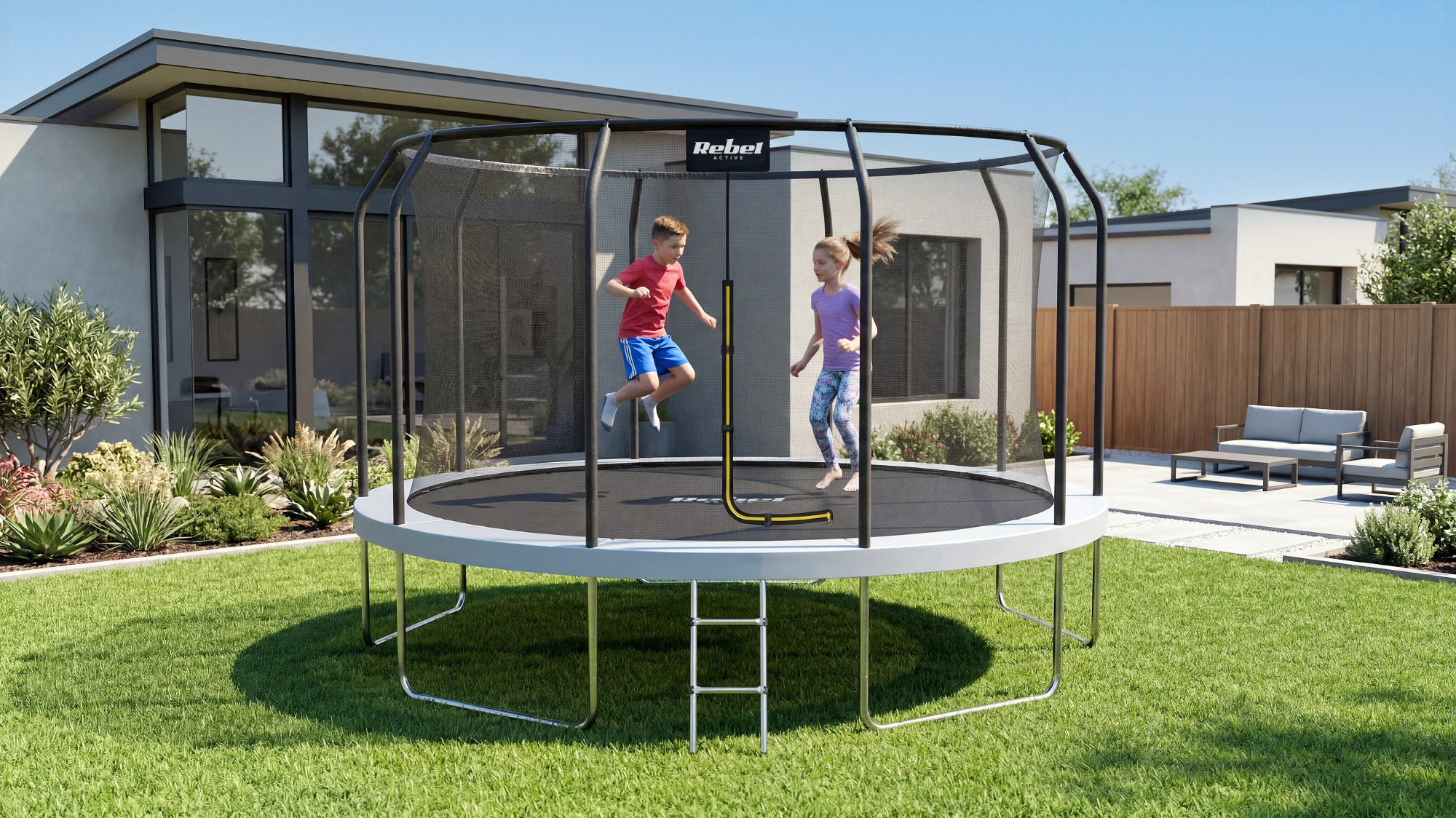 Trampolina Rebel Active PRO 12ft/366 cm – Idealna zabawa na świeżym powietrzu