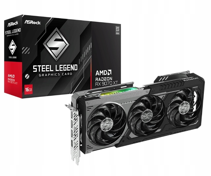 Karta graficzna RX 9070XT 16GB ASRock Radeon Steel Legend Dark – Wydajność na najwyższym poziomie