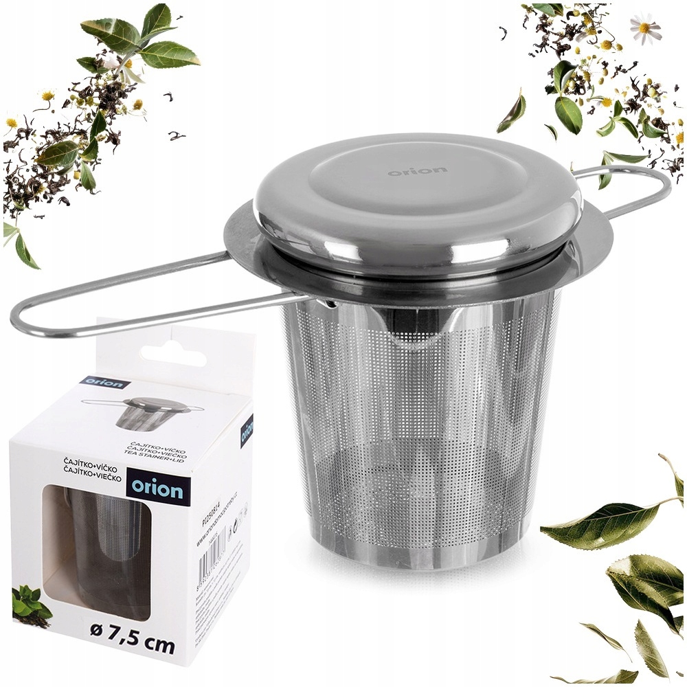 Zaparzacz do Herbaty Ziół Stalowy z Pokrywką i Uchwytami 7,5 cm – Idealny do Aromatycznych Napojów