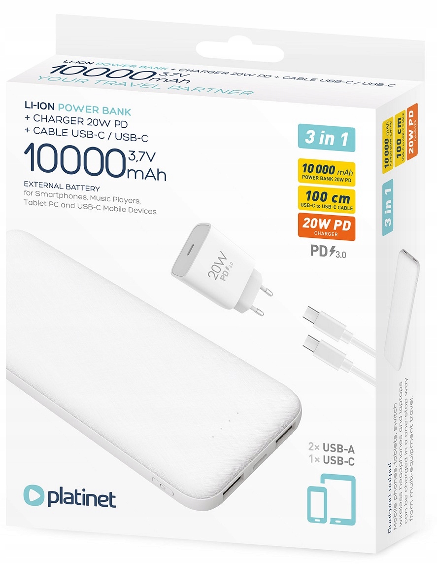 Kompaktowy zestaw z ładowarką 20W i kablem USB-C