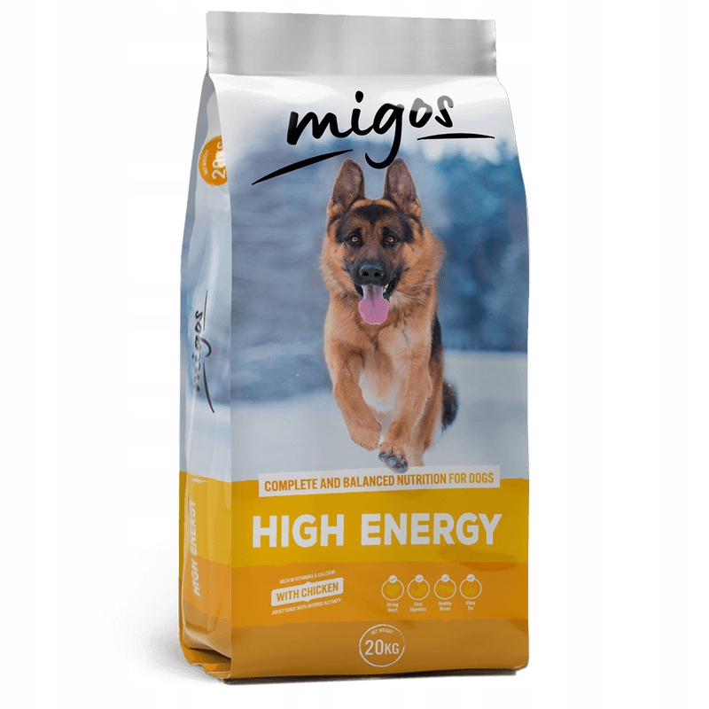 Migos High Energy 20kg – Pełnowartościowa karma dla psów aktywnych