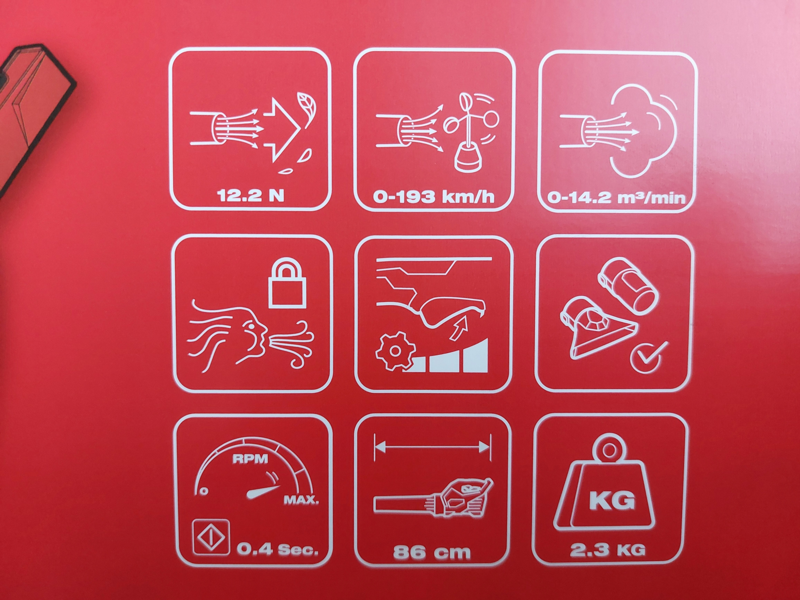 Prędkość przepływu powietrza 193 km/h