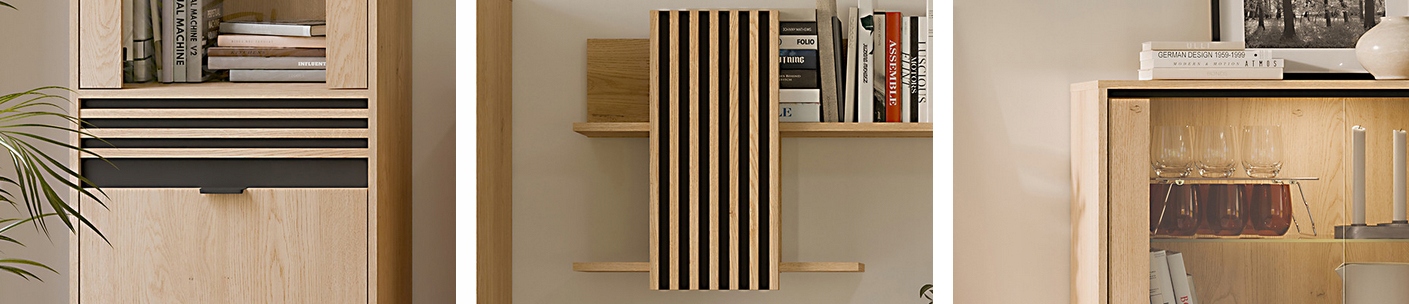 Estetyczne wykończenie w kolorze dębu cremona i czerni