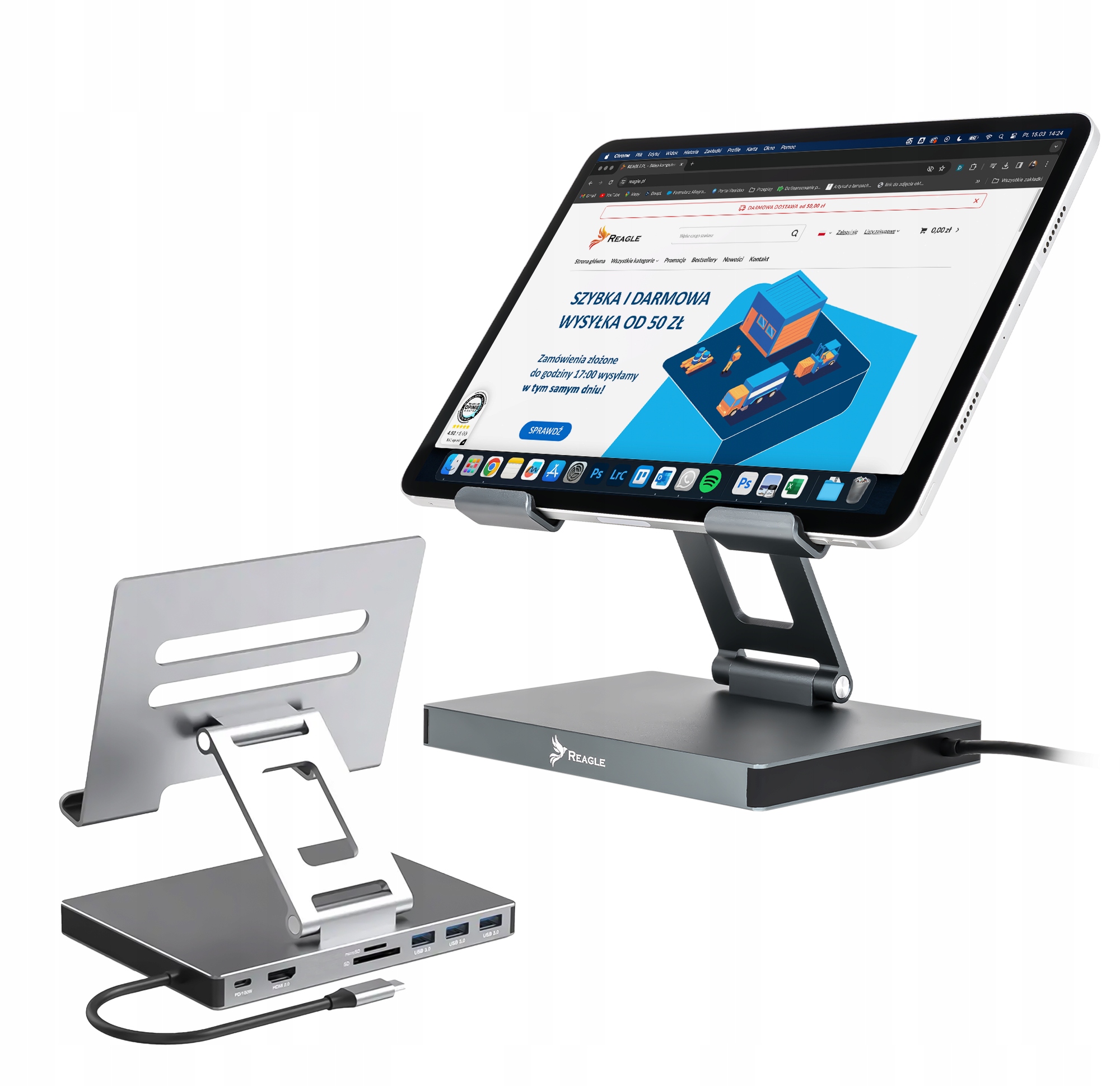 Aluminiowy Stojak Podstawka i Stacja Dokująca RPOD5T – Elegancja i Funkcjonalność w Jednym
